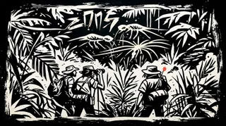 Wildlife Researchers Observing Luminous Rainforest Creatures Through · Variant 3 preview