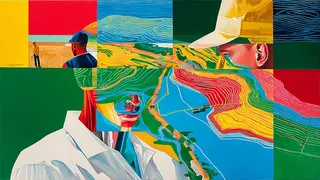 Vibrant Six-Panel Collage Of Stylized Scenes · Variant 3 preview