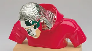 Chrome Bust With Braided Metal Hair In preview