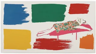 Sunbathing Dog On A Flamingo Float Drifts · Variant 1 preview