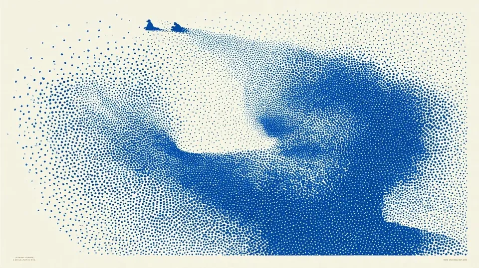 Calm Face Drawn In Fine Stippled Dots preview