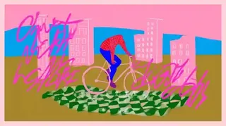 Celestial Bicycle Courier Crossing A Floating Checkerboard preview