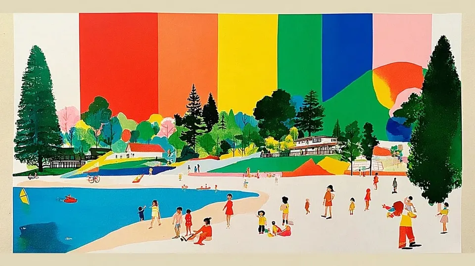 Gentle Ufo Beaming Rainbow-Colored Light Over A · Variant 3 preview
