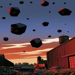 feral obsidian satellites conduct an opera through a silent film studio, before the city wakes preview