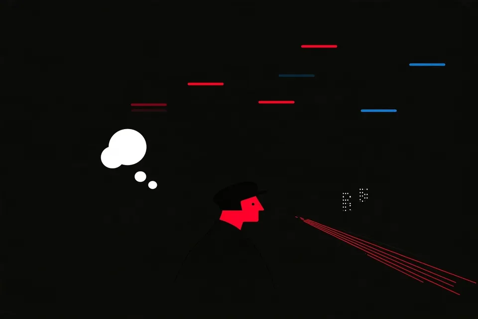 Curious Inventor Watching Glowing Thought-Bubbles Stream Like · Variant 1 preview