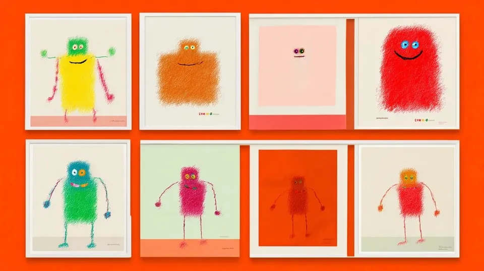Cheerful Crayon Drawing Of A Friendly Robot Study 1 preview