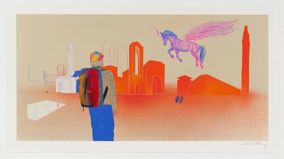 Backpacker In A Colorful Cap Seen From · Variant 3 preview