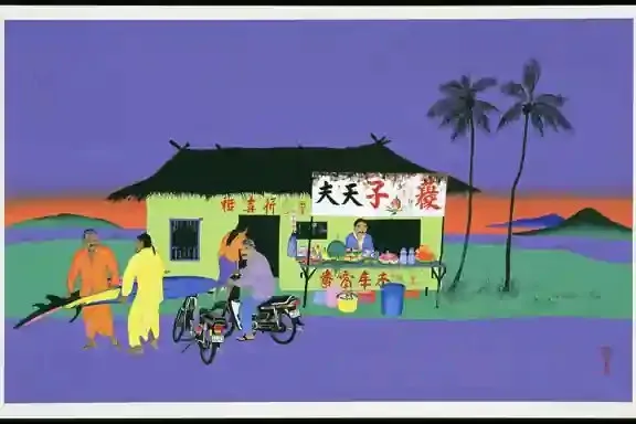 Three Surfers Waiting Beside A Faded Roadside Study 1 · Variant 3 preview