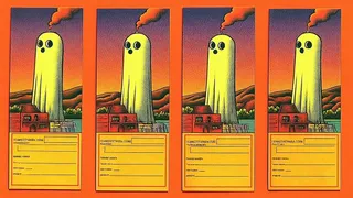 Four Surreal Retro Panels With Smoking Ghost · Variant 4 preview