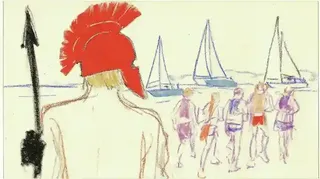 Ancient Warrior With Red-Crested Helmet And Spear Study 2 · Variant 3 preview