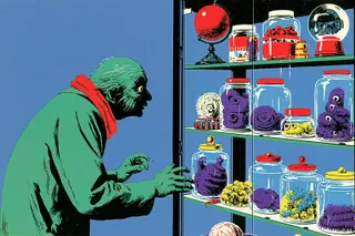 Kindly Green Librarian-Monster Cataloging A Cabinet Of · Variant 2 preview