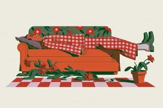 Sunlit Figure In Checked Pajamas Dozes On · Variant 2 preview