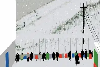 Passengers Waiting Inside A Tiny Mountain Train · Variant 2 preview