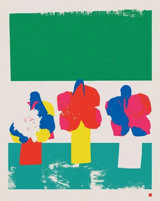 Three Dancers In Oversized Floral Paper Costumes · Variant 1 preview
