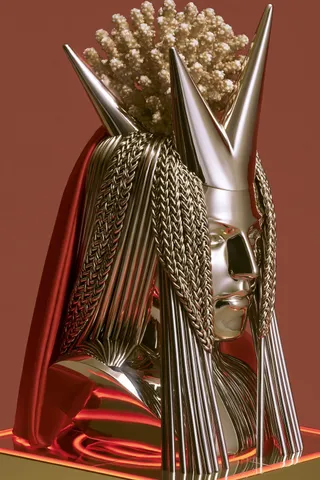 High-Fashion Bust Pairs A Sculptural Coral Crown · Variant 1 preview