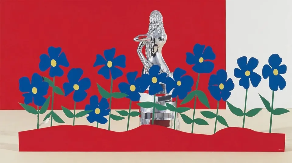 Paper Garden Of Painted Flowers Unfurls Around Study 2 · Variant 2 preview