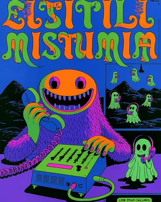 Cheerful Monster Hosting A Late-Night Community Radio · Variant 1 preview