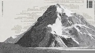 Monochrome Mountain Dissolving Into Contour Lines · Variant 2 preview
