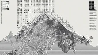 Monochrome Mountain Dissolving Into Contour Lines · Variant 3 preview