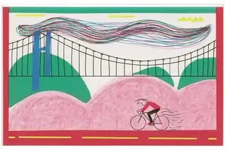 Lone Cyclist Crossing A Windswept Suspension Bridge Study 2 · Variant 3 preview