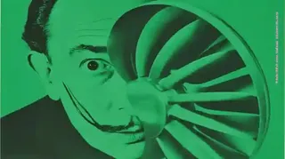 Green-Tinted Graphic Portrait Of Salvador Dalí preview