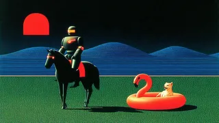 Lone Rider On Horseback Trotting Across Green · Variant 2 preview