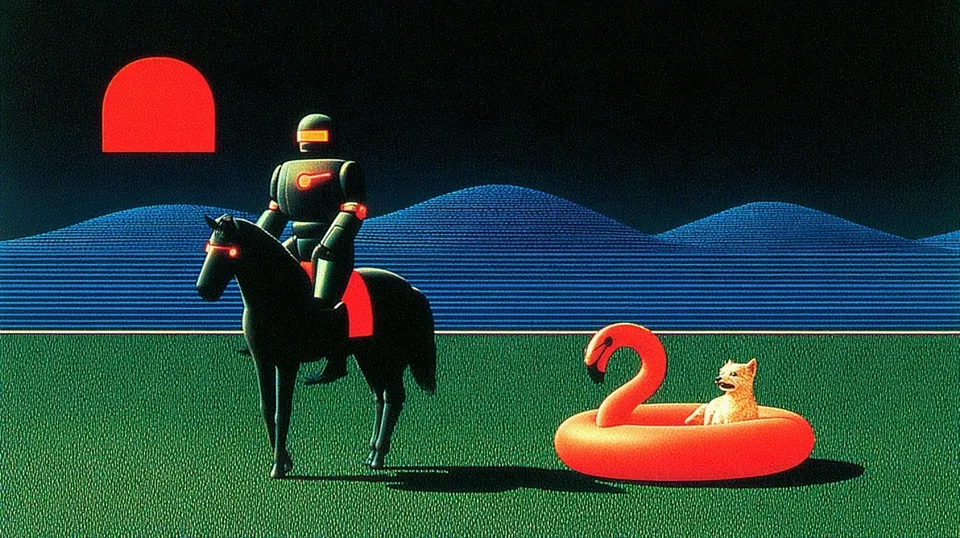 Lone Rider On Horseback Trotting Across Green · Variant 2 preview