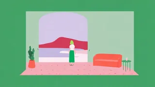 Tiny Geometric Motel Lobby Opening Onto An · Variant 4 preview