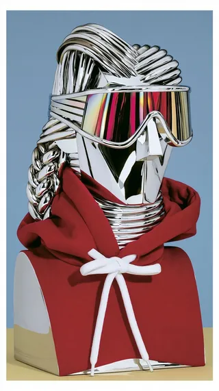 Chrome Bust With Braided Metal Hair And · Variant 1 preview